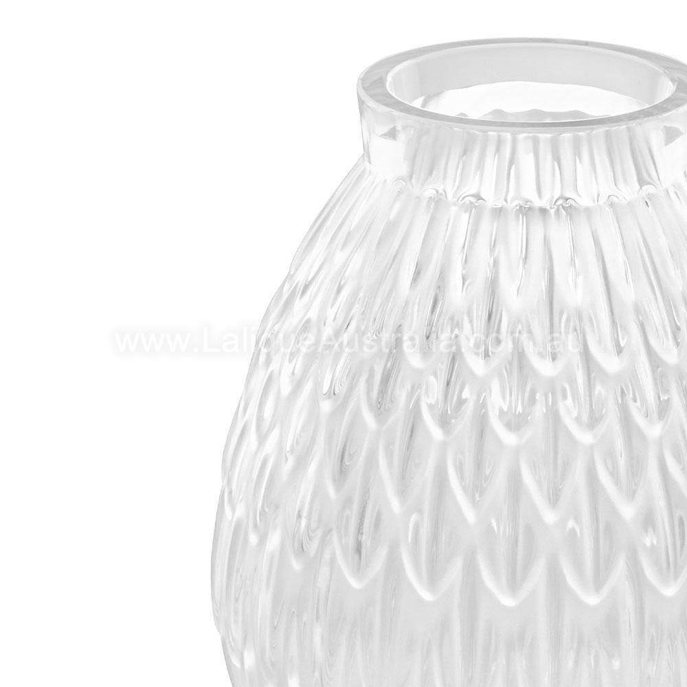 Lalique Australia. PLUMES SMALL VASE (CLEAR)